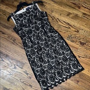 EUC* Ann Taylor Petites "LBD" Lace Over-Lay Dress